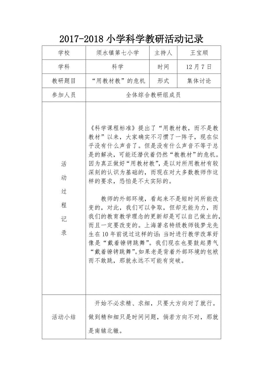 20182018小学科学教研活动记录表_第5页