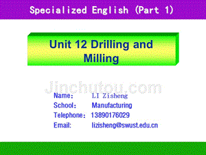 part1_unit12drilling and milling
