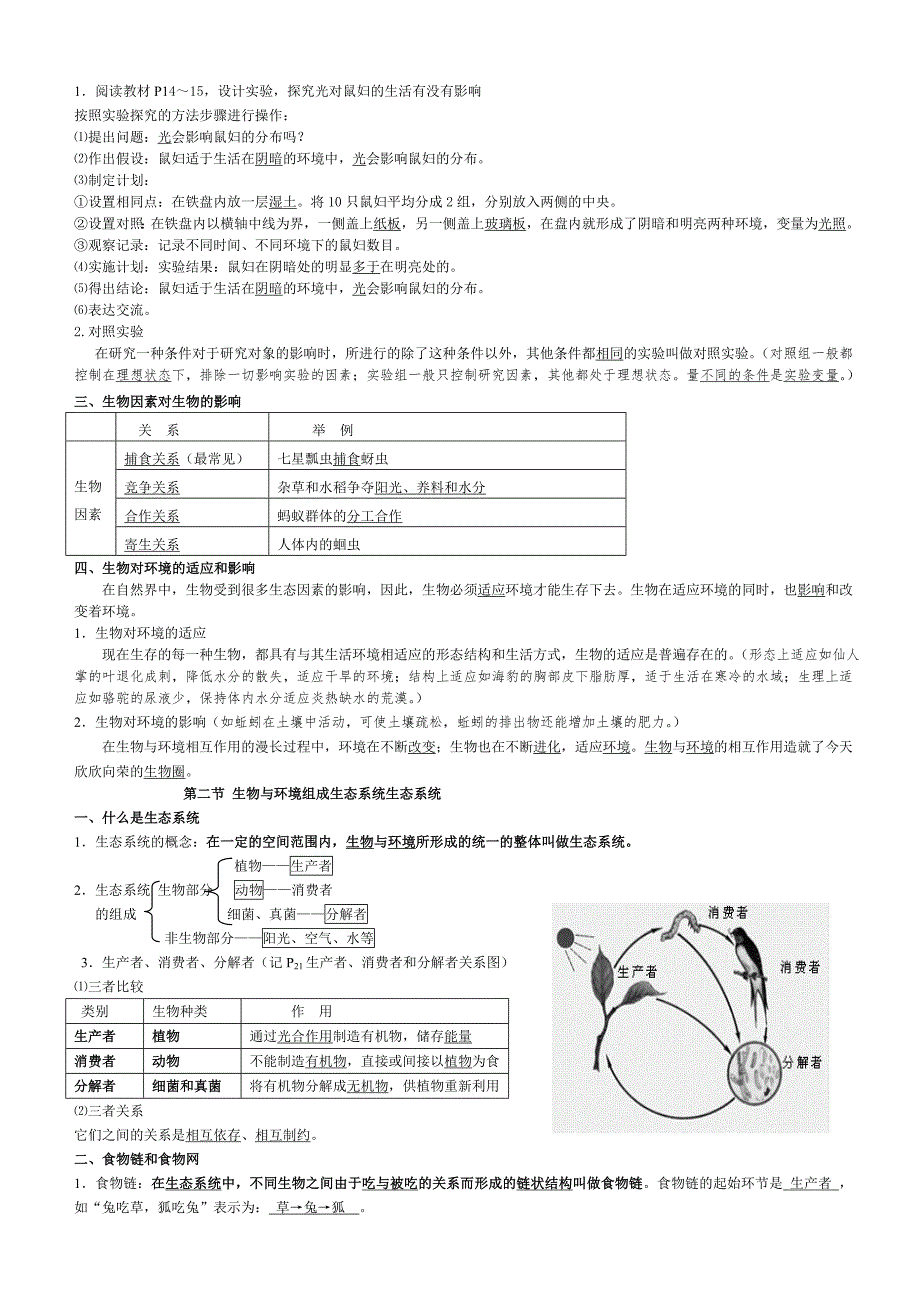 2017年人教版七年级上册生物复习提纲_第2页