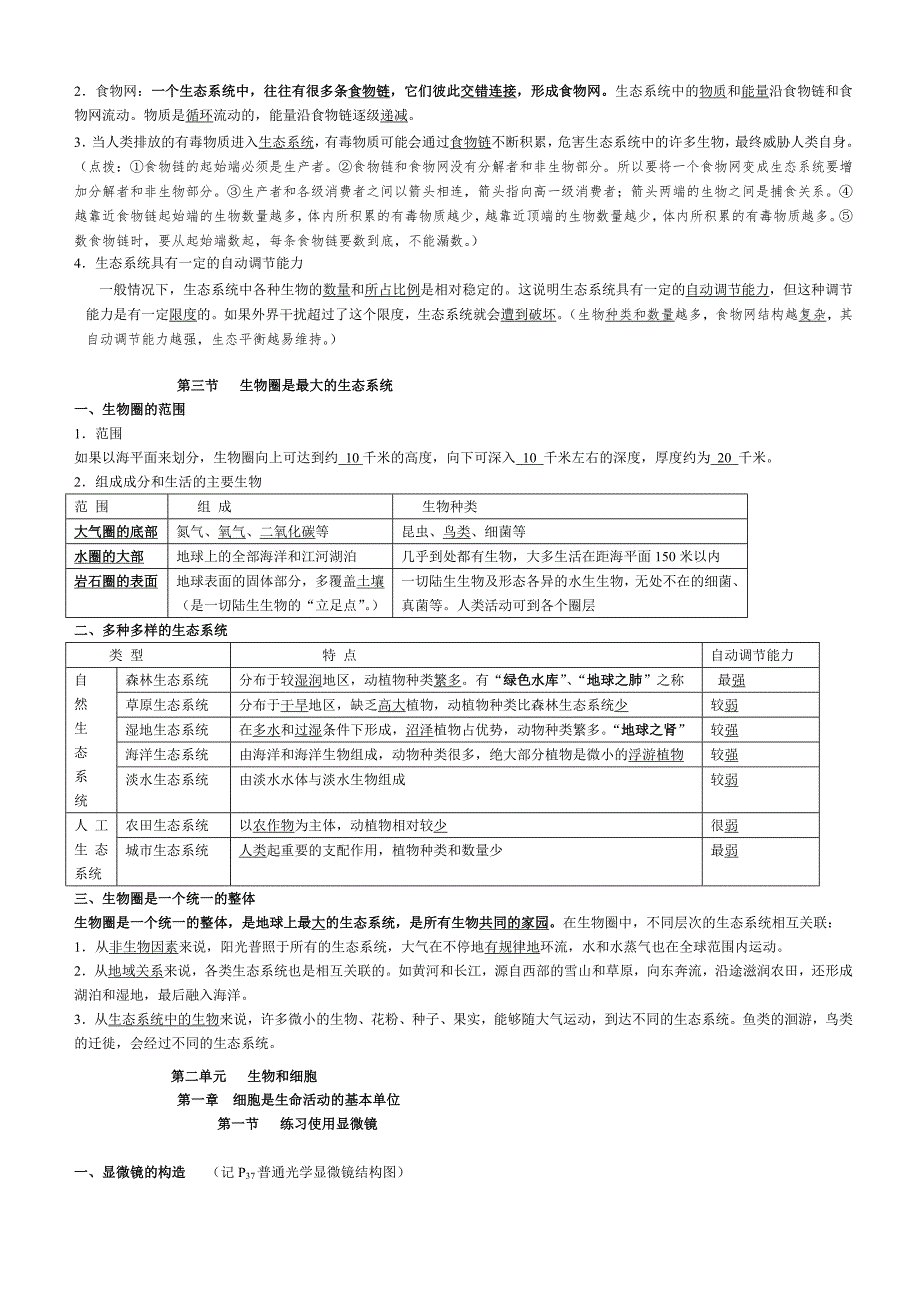 2017年人教版七年级上册生物复习提纲_第3页