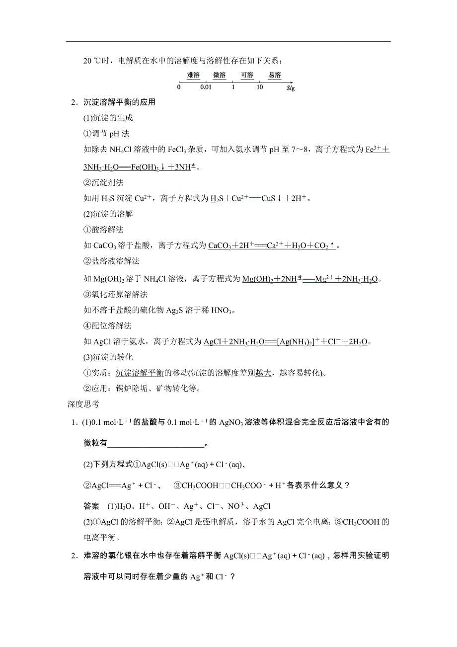 2015届高考化学大一轮复习（苏教版通用）配套文档：专题八 第4讲 难溶电解质的溶解平衡（共计22页，含答案解析）_第2页