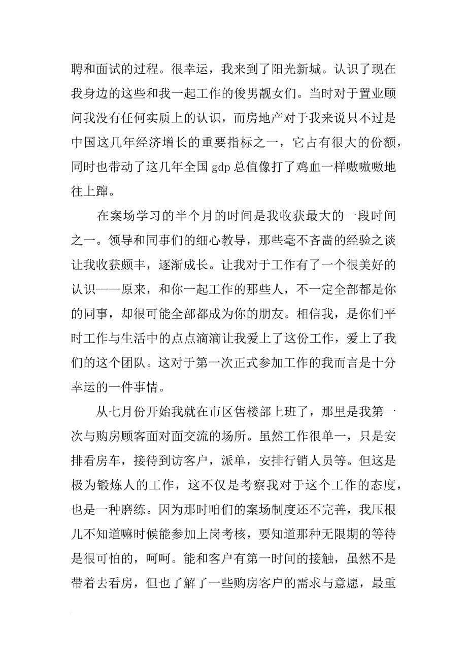 房地产置业顾问工作总结4篇_第5页