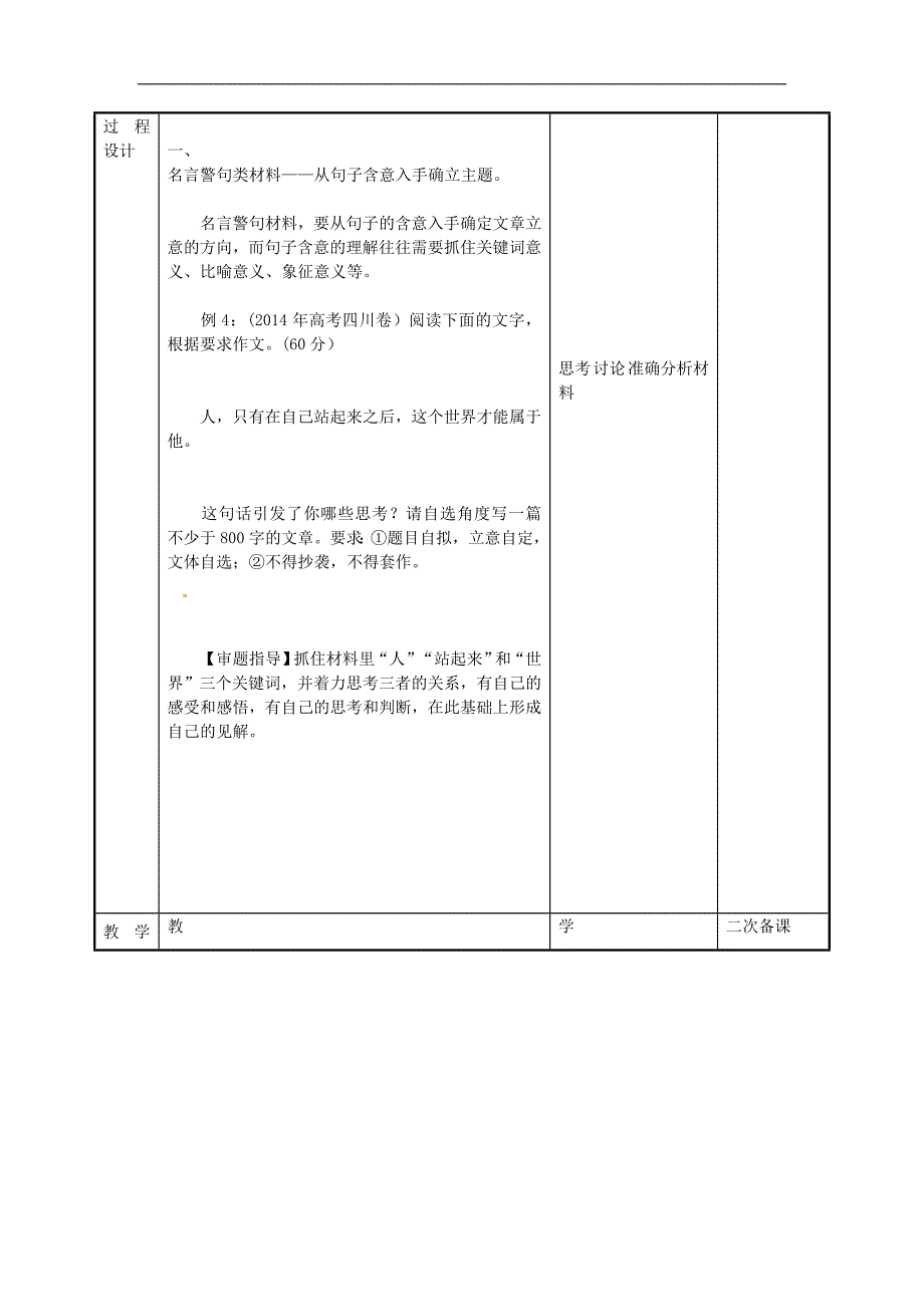 江苏省徐州市贾汪区2015年高考语文专题复习 材料作文审题立意的技巧4教学案 苏教版_第2页