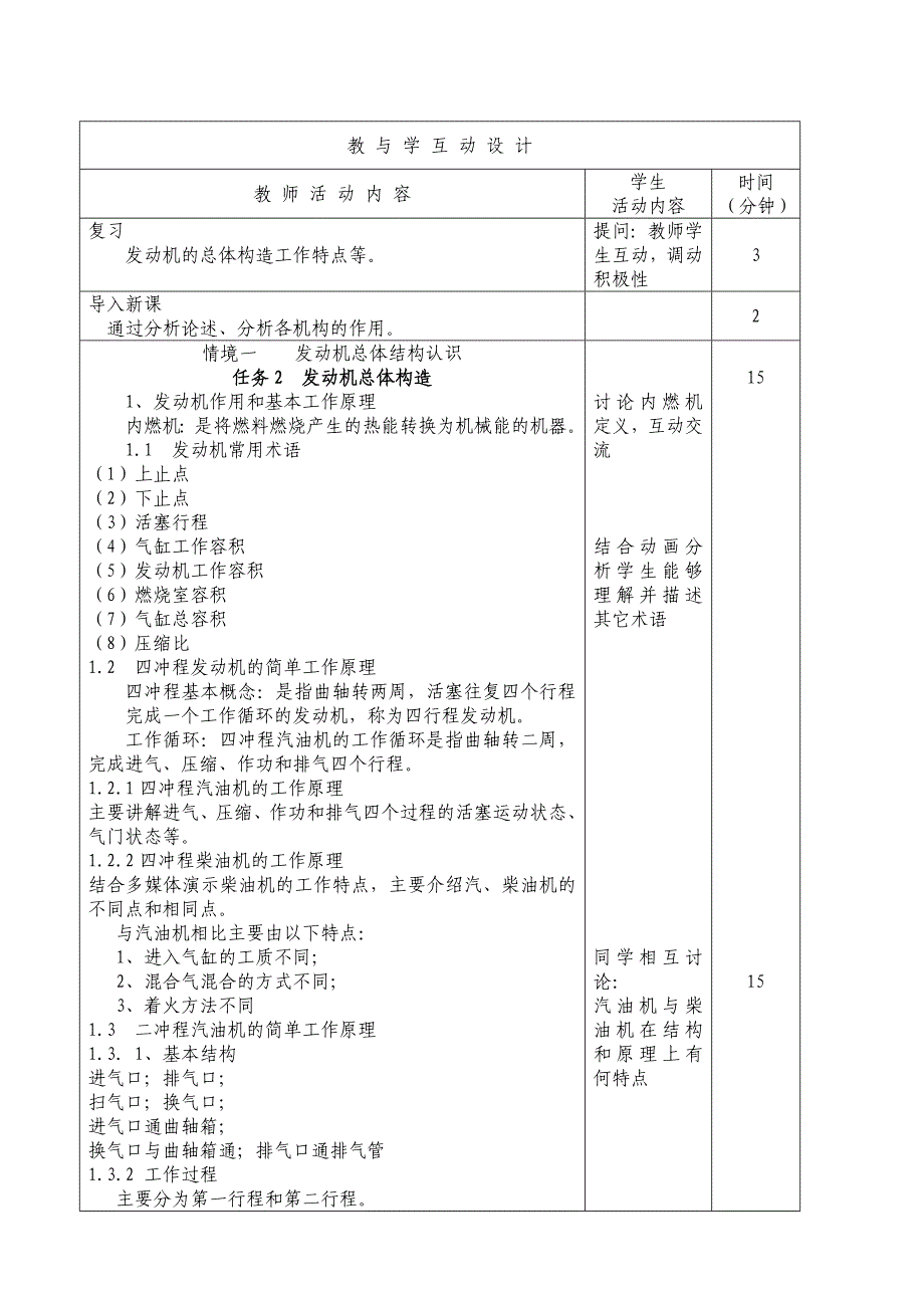 汽车发动机机械部分(理实一体)教案_第4页