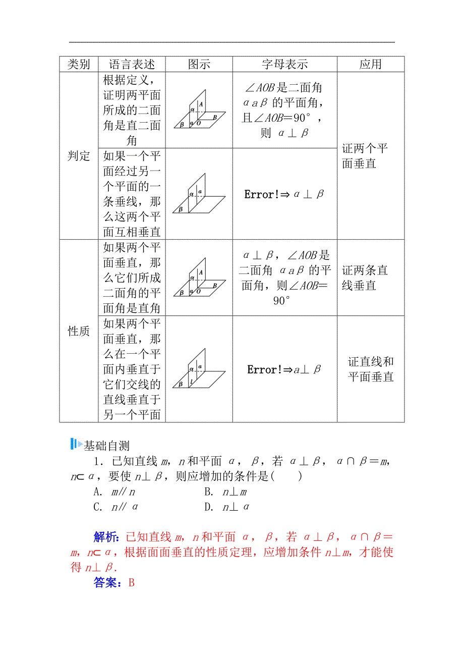 2015届高考数学（理）基础知识总复习名师讲义：第8章 第6节 空间图形的垂直关系_第3页