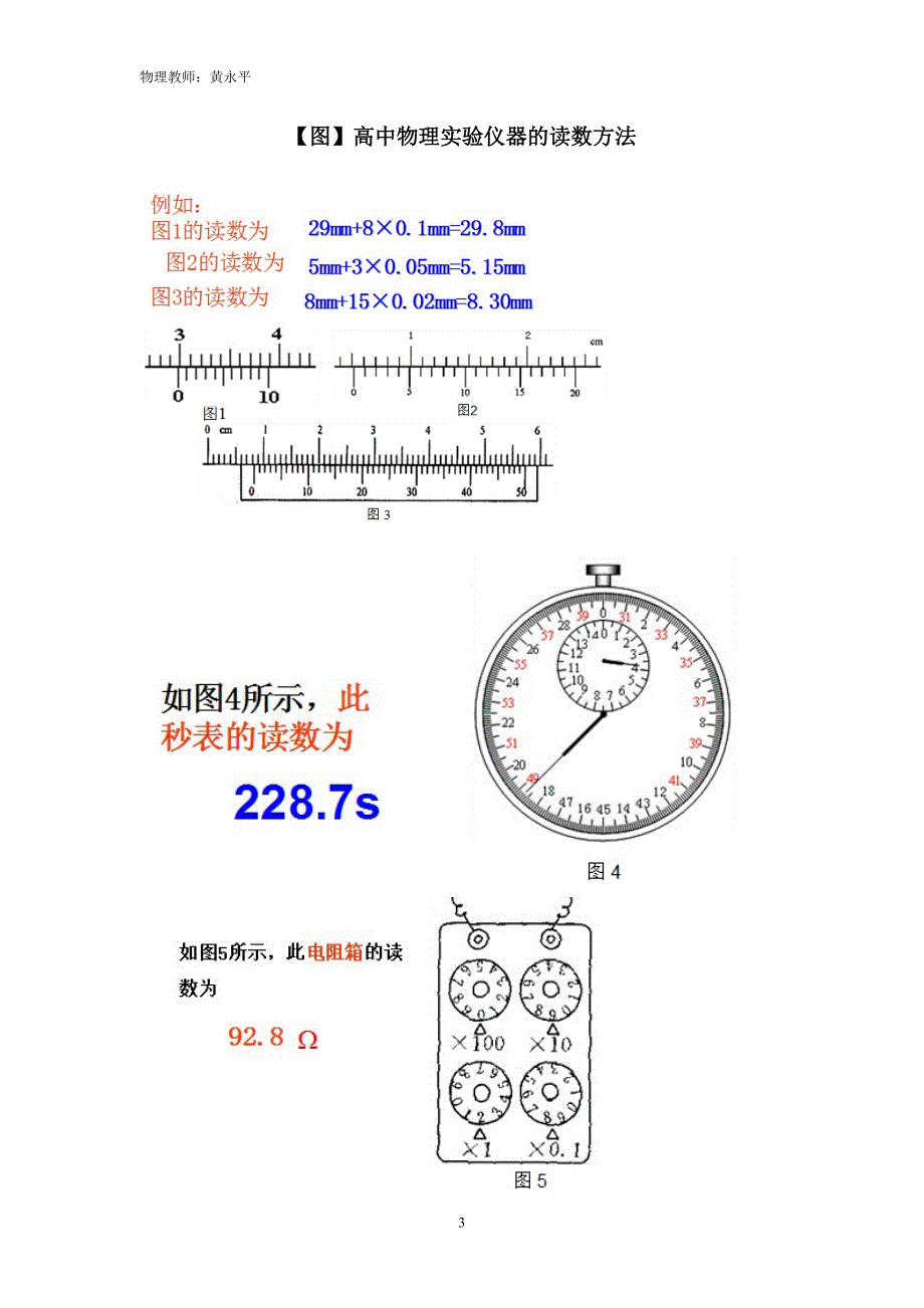 高中物理所有实验仪器读数方法_第3页