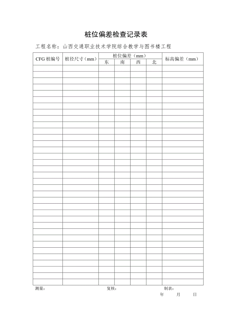 桩位偏差检查记录表_第1页