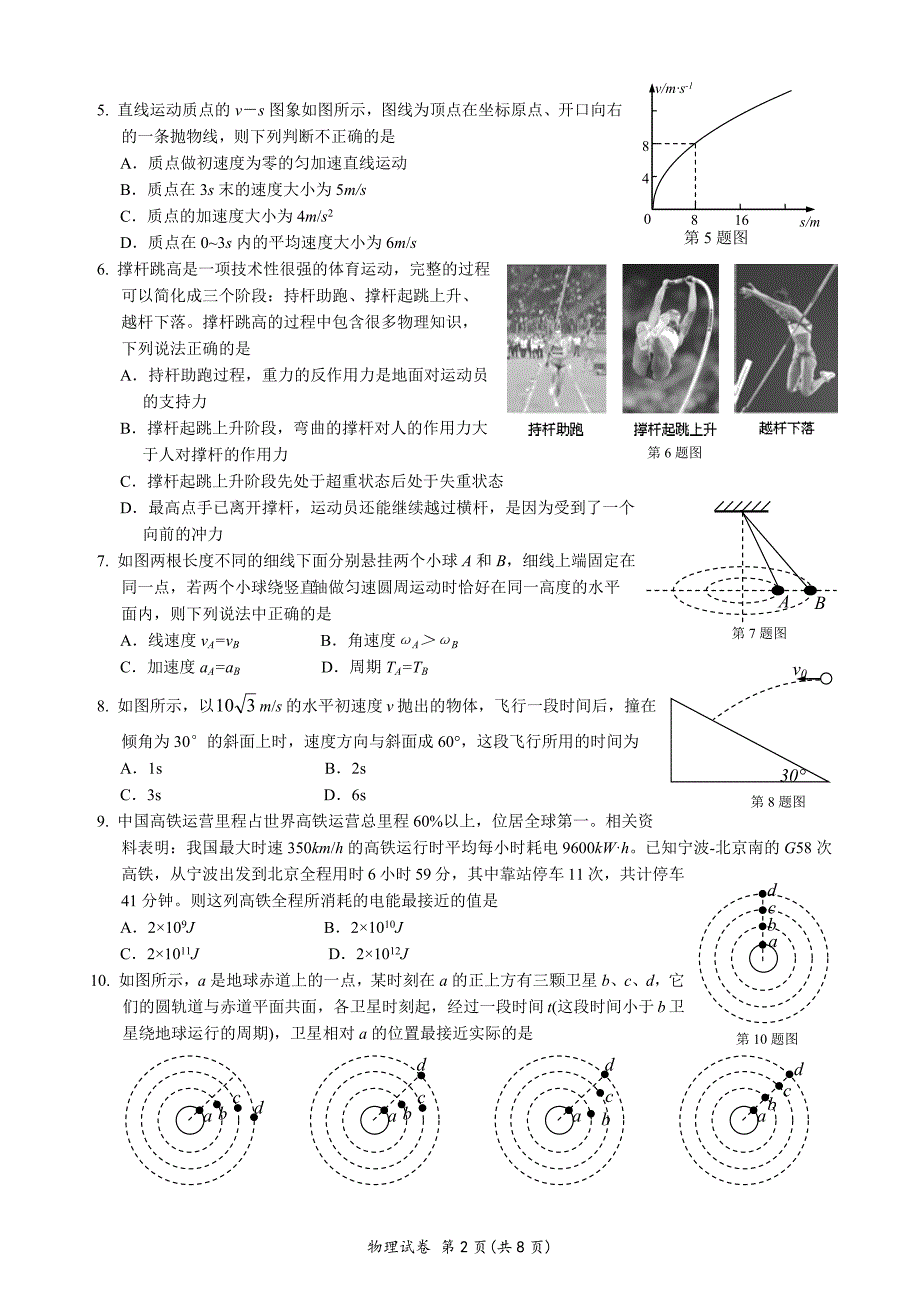 宁波市2018年新高考选考适应性考试物理试卷_第2页