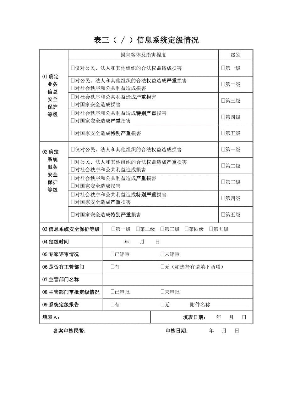 《信息系统安全等级保护备案表》模板_第5页