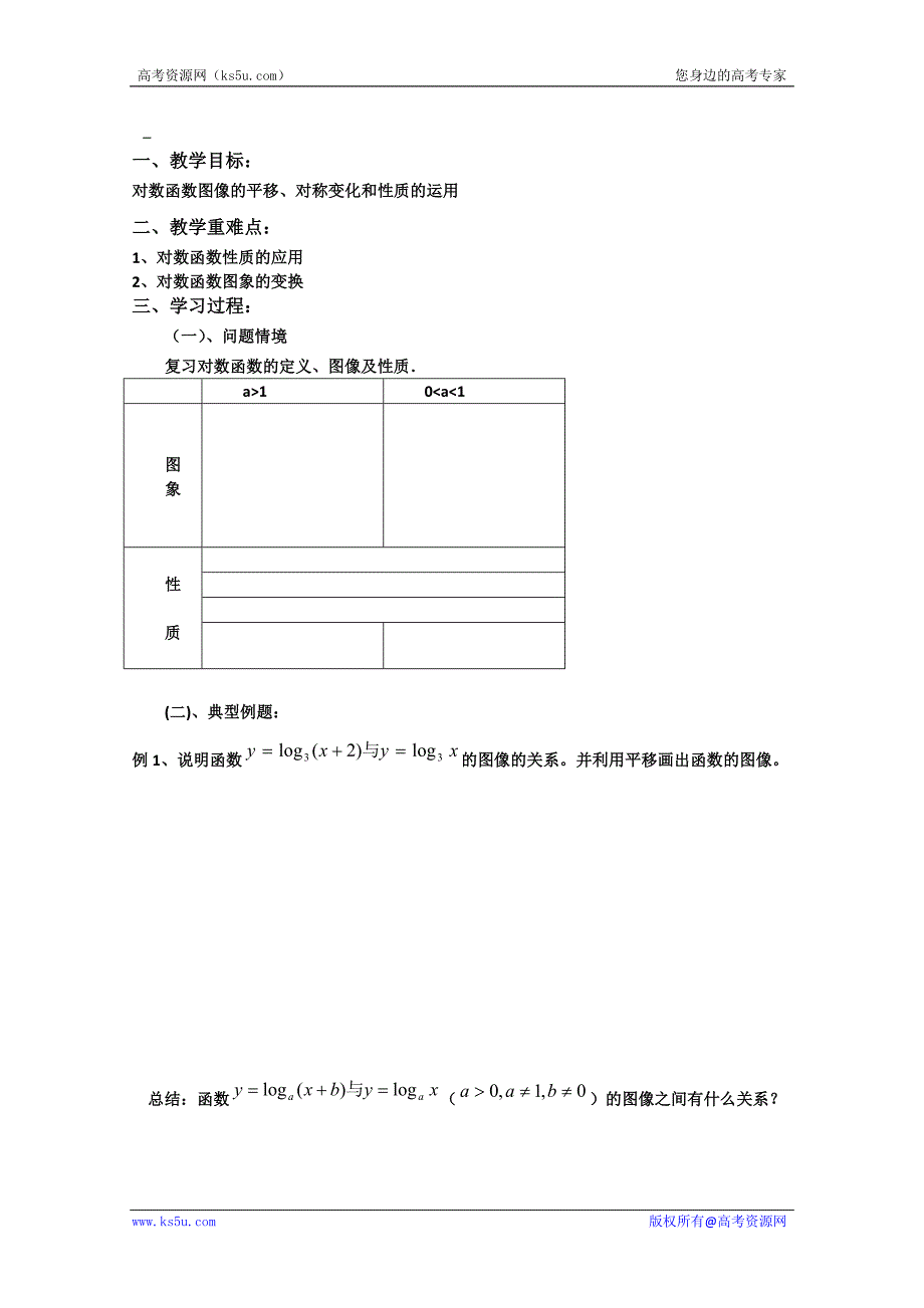 江苏省徐州市贾汪区高一数学《对数函数》学案2_第1页