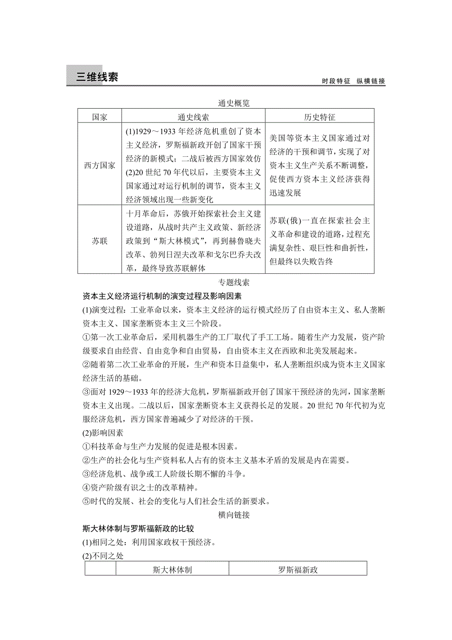 【步步高】2015高考历史（人民版）大一轮专题回顾：专题十各国经济体制的创新和调整_第2页