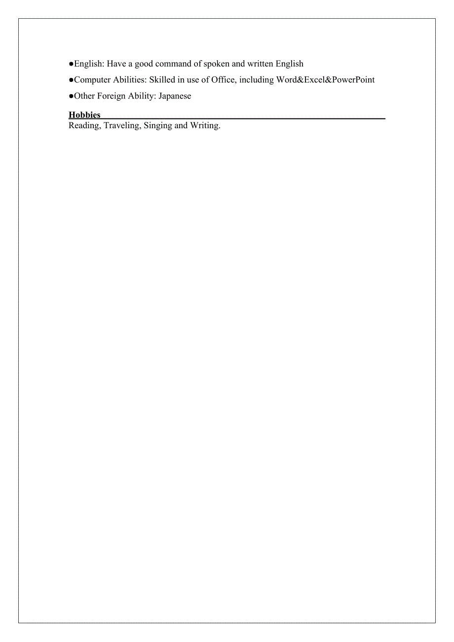 english-resume-英文简历模板_第2页