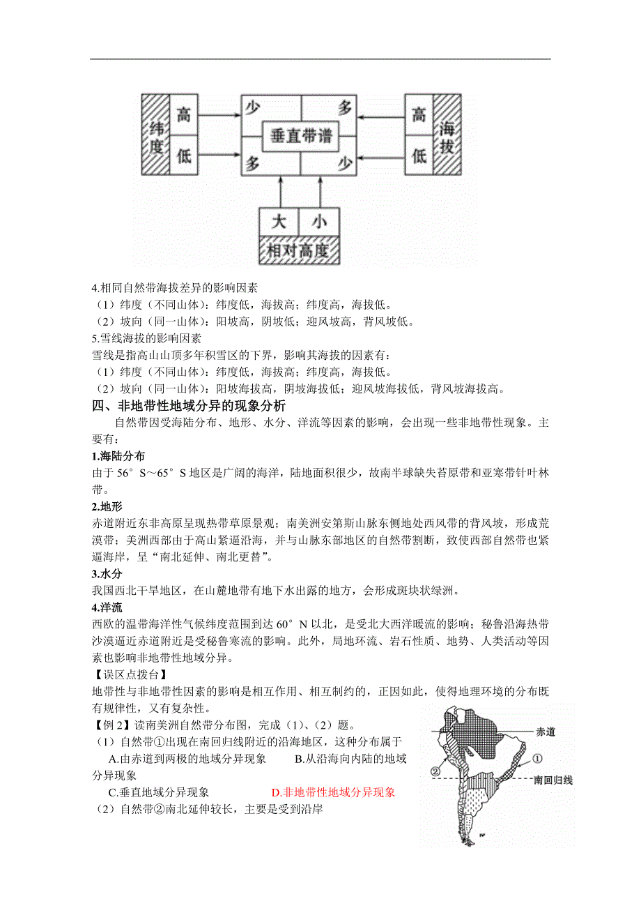 江苏省如皋中学2015届高三地理一轮复习教学案 12自然地理要素与地理环境 地理环境的整体性 地理环境的差异性 _第4页