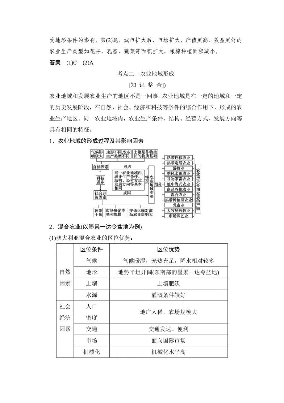 【创新设计】2015高考地理（人教版）一轮复习配套文档：第8章农业地域的形成与发展_第5页