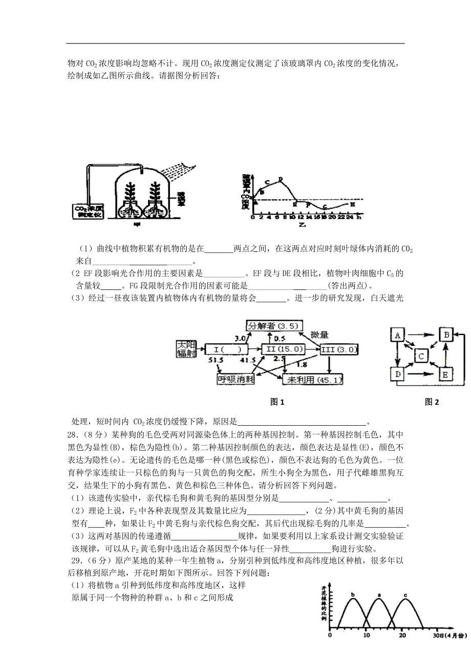 常州市常州中学2015届高三生物1月调研试题_第5页