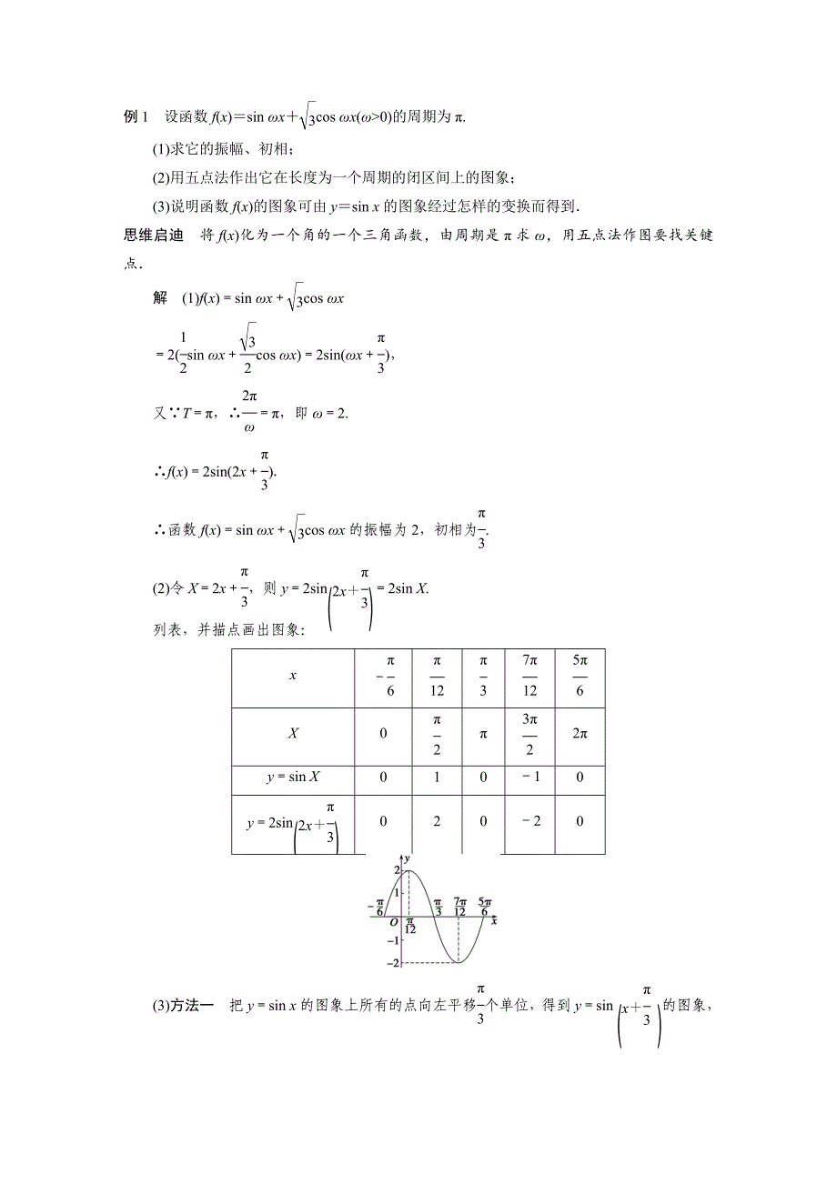 【步步高，文档专练】（人教a版，文科）2015届高三数学第一轮大练习复习学案：第四章三角函数、解三角形4.5函数y＝asin(ωx＋φ)的图象及应用_第4页