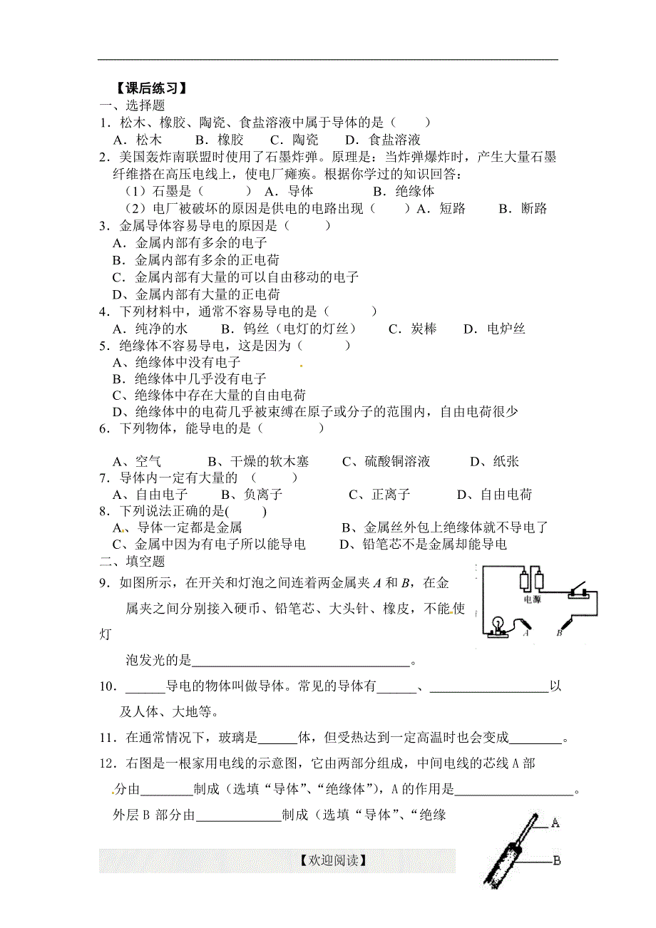 [中学联盟]广东省深圳市龙岭学校八年级科学上册4.3物质的导电性_第3页