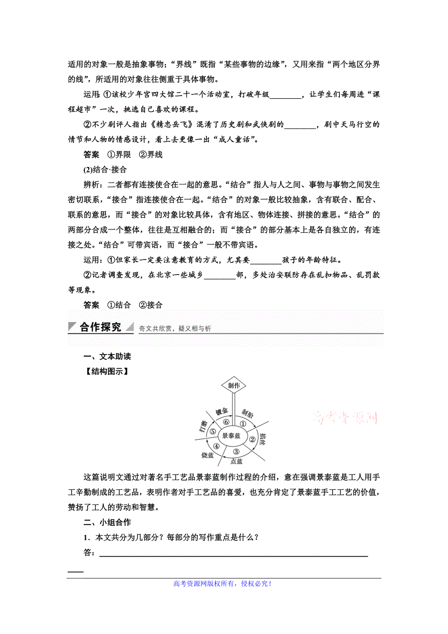 【创新设计】2015-2016学年高二语文苏教版必修5学案：专题一5景泰蓝的制作word版含解析_第4页