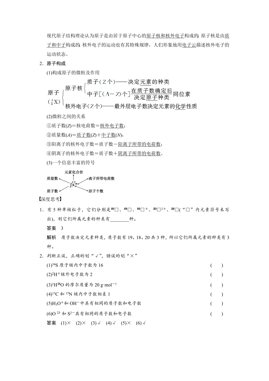 【步步高】2015高考化学（苏教浙江）一轮文档：专题5第1讲原子结构_第2页