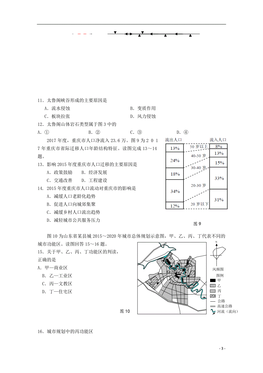 江苏省句容溧水江都扬中常熟宜兴2018年高二地理学业水平测试联考模拟3月试题_第3页