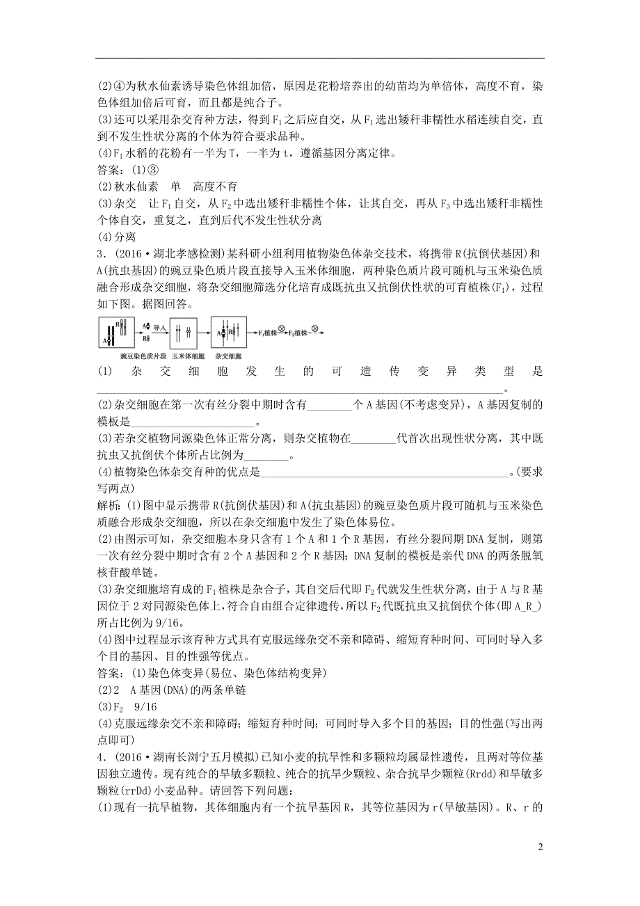 【卓越学案】2017高考生物总复习 高考热点集训3_第2页