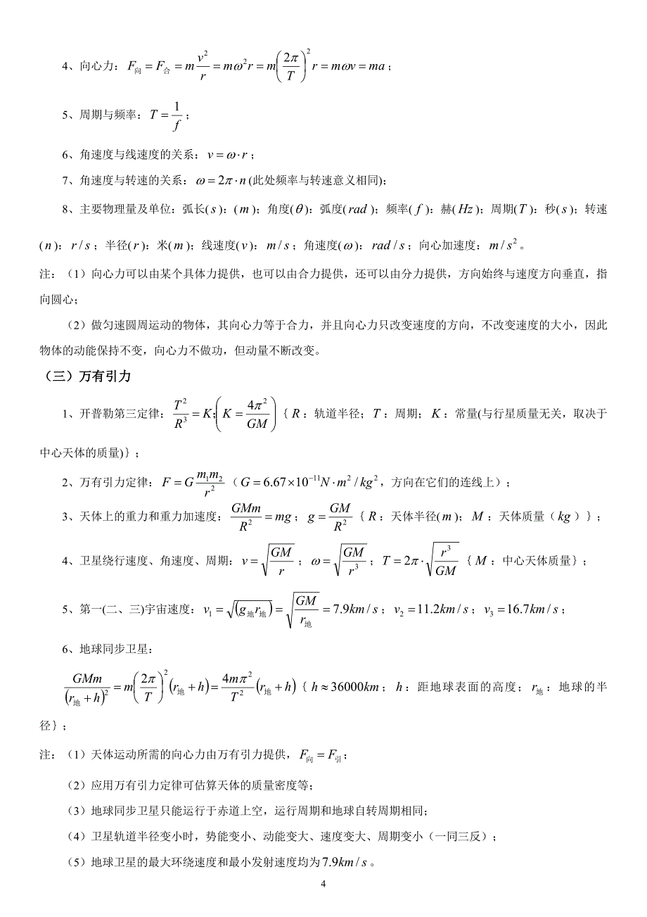 2017人教版高中物理公式详细大全_第4页