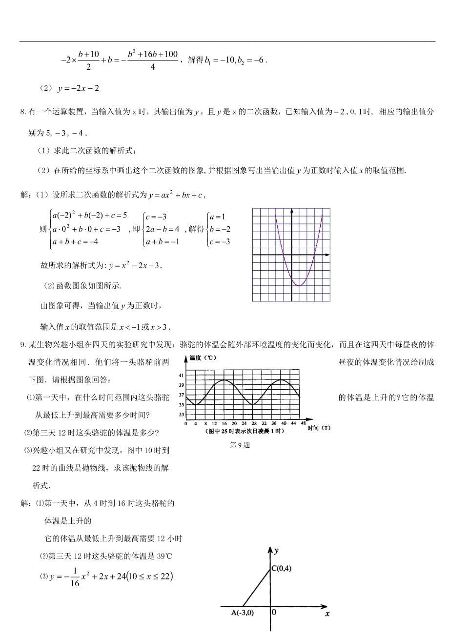 初三数学二次函数知识点归纳总结_第5页