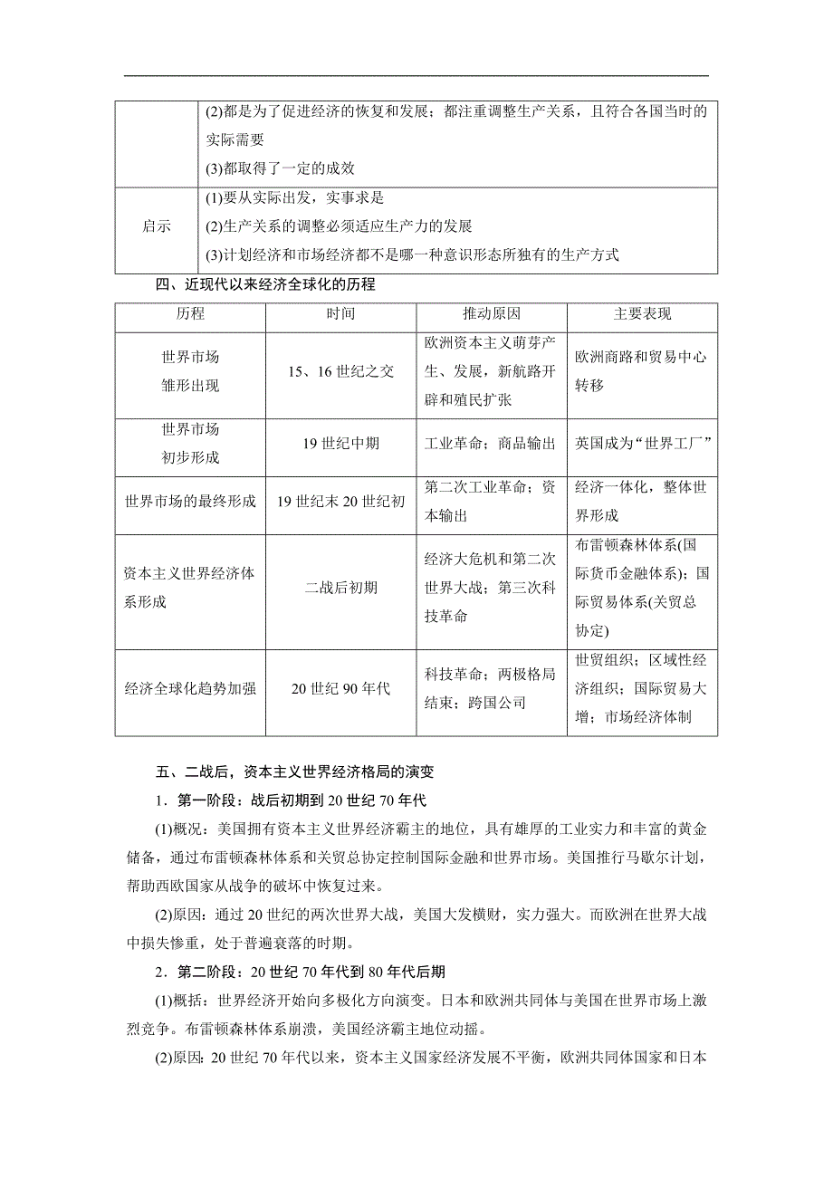 【三维设计】2015高考历史（人教）一轮单元知识归纳：第十单元 20世纪世界经济体制的创新、调整和世界经济一体化的进程_第3页