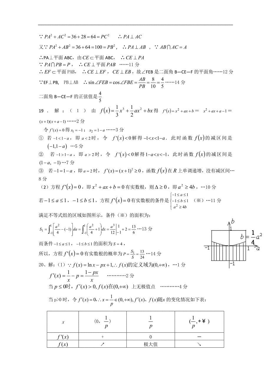 广东省高三上学期期中考试（数学理）_第5页