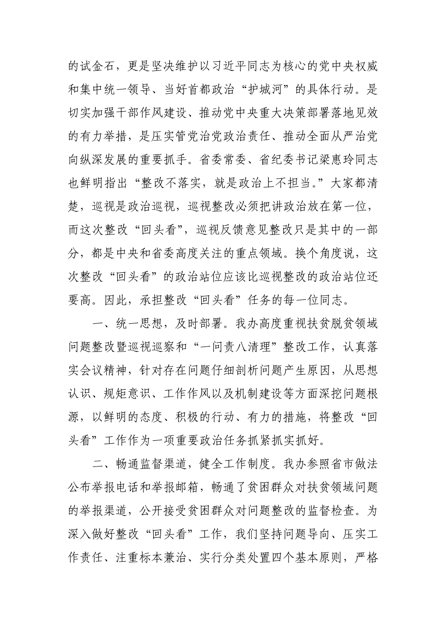 在全县扶贫脱贫领域问题整改暨巡视和“一问责八清理”整改“回头看”推进会上的讲话_第2页