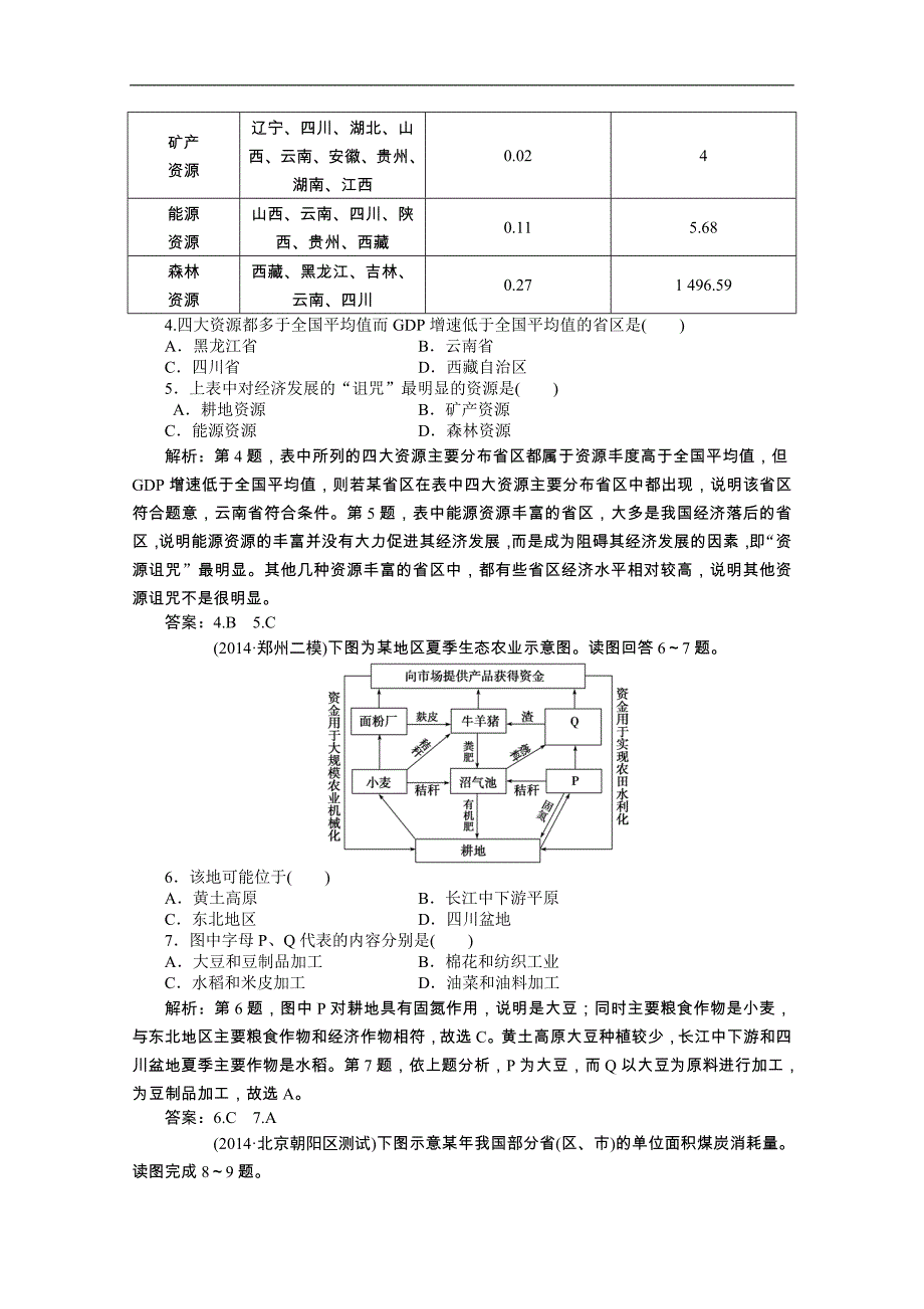 【优化方案】2015年高考高中地理（人教版、全国通用）复习学案：第11章第24讲课后达标检测_第2页