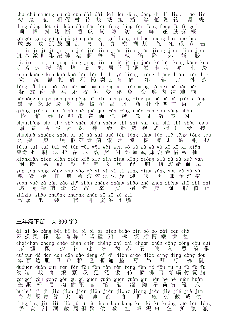 人教版小学语文生字表大字体版一至六年级_第4页