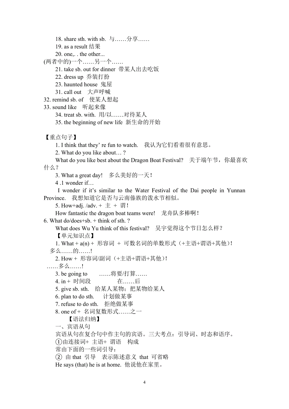 2015-2016新人教版九年级英语全一册知识点_第4页