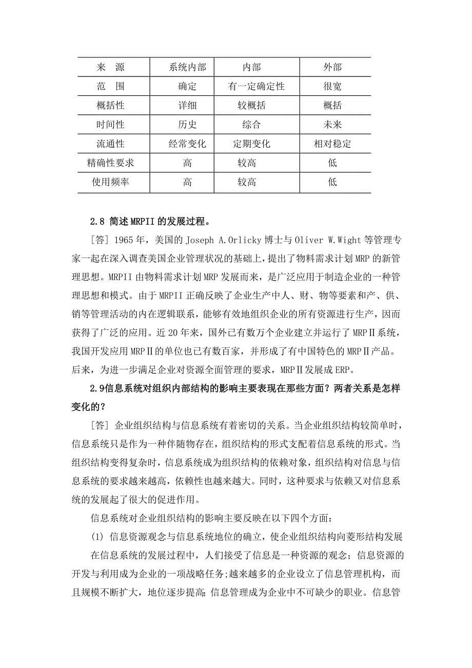 管理信息系统第五版各章复习思考题参考答案或提示_第5页