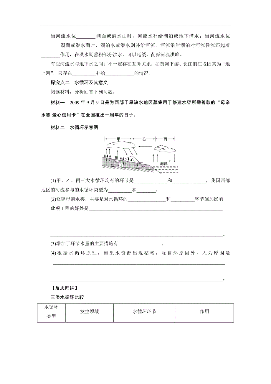 【新步步高】2016届高三地理新人教版大一轮复习学案：必修1 第四单元 学案13 自然界的水循环 word版含解析_第3页