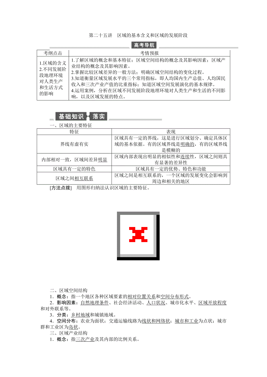 【全程复习方略】2015高考地理（湘教版）一轮讲义：第25讲区域的基本含义和区域的发展阶段_第1页