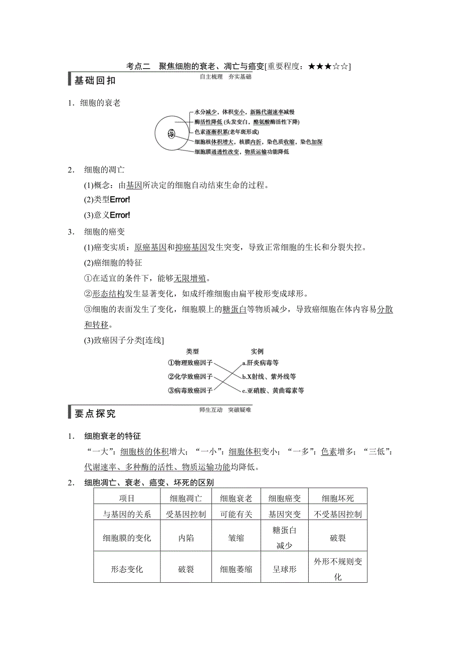 【步步高】2015高考生物（人教版）一轮精品讲义：第12讲细胞的分化、衰老、凋亡及癌变_第4页