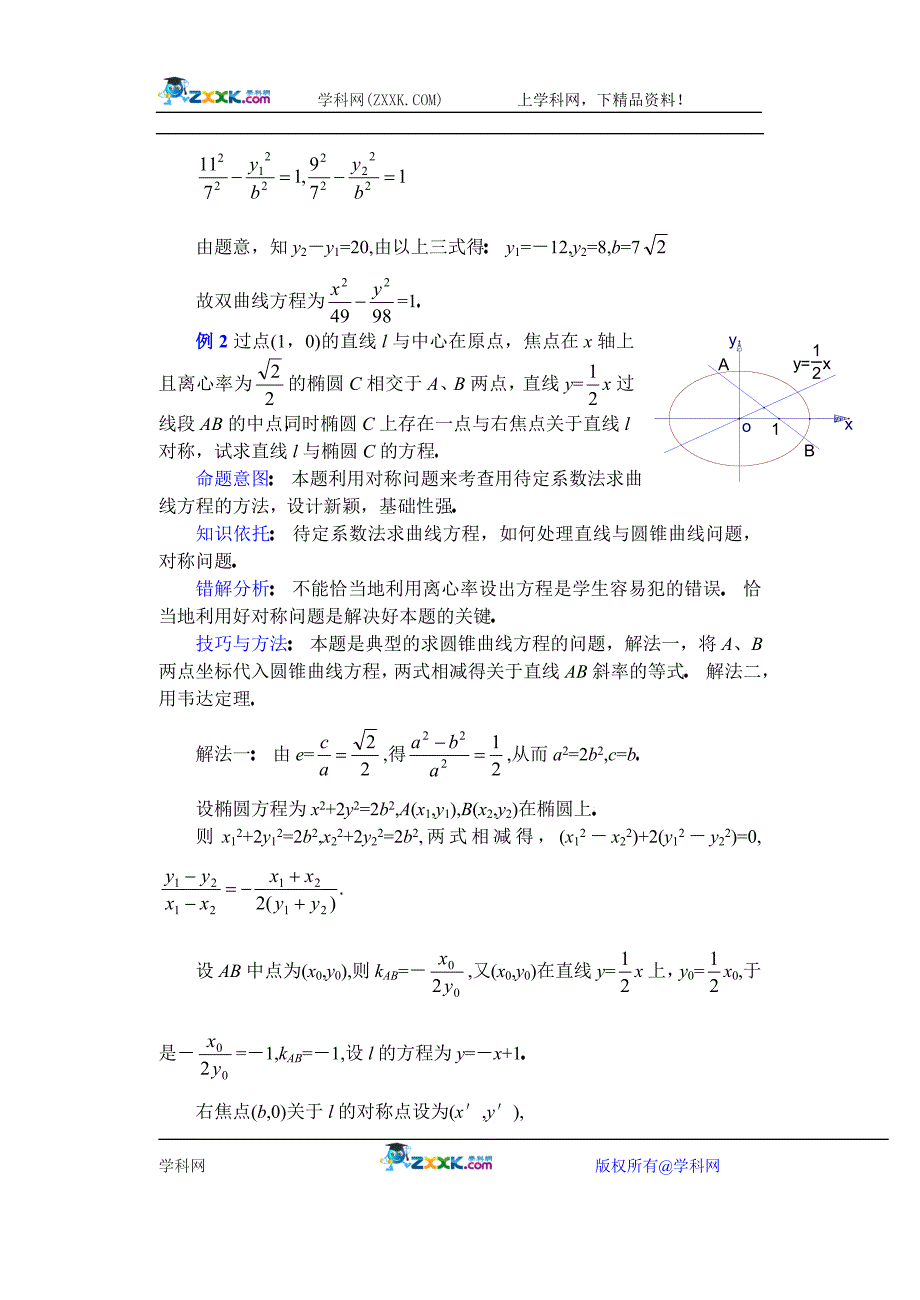 2016河北关于求圆锥曲线方程的方法_第2页