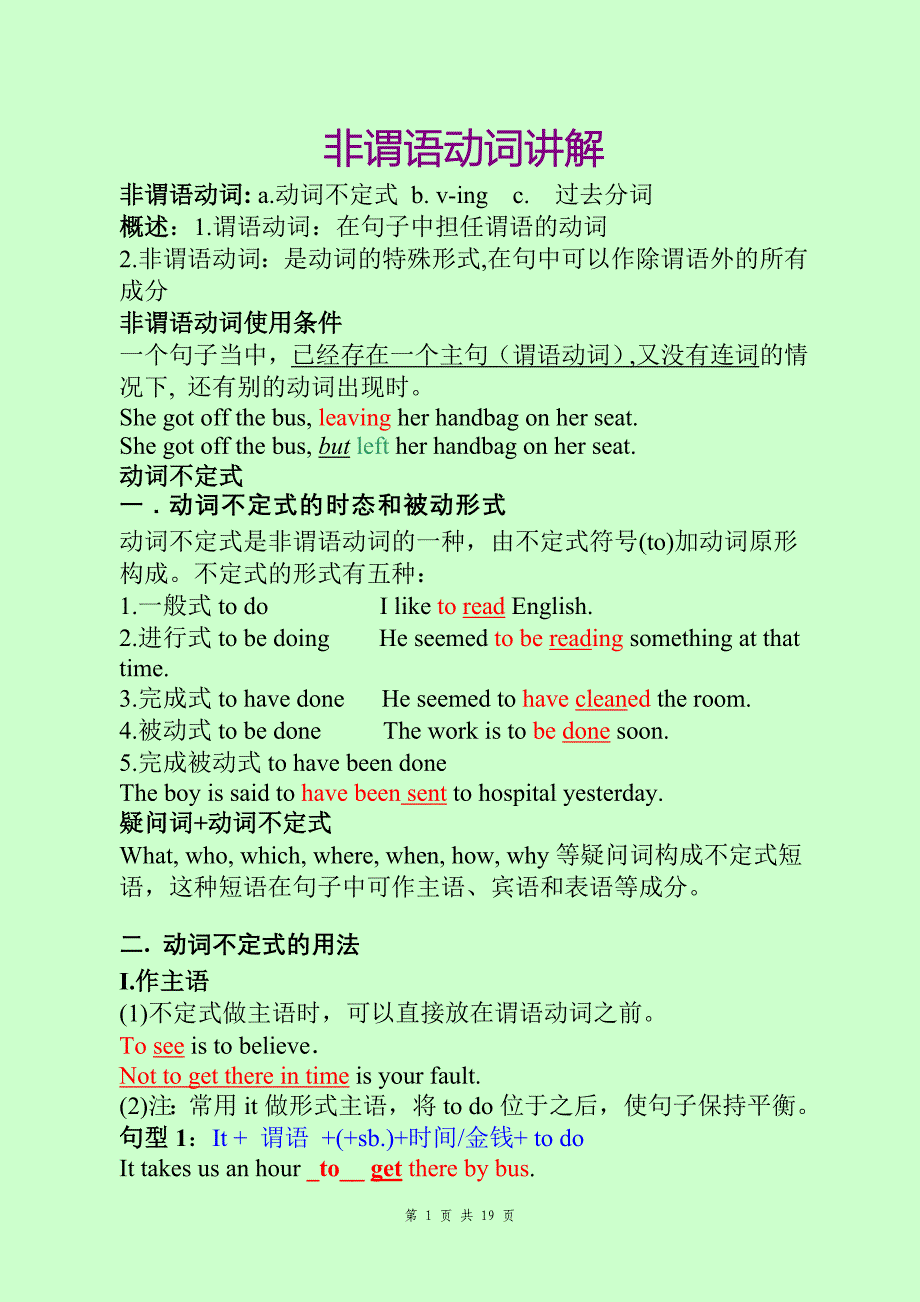 非谓语动词讲解超全超实用_第1页