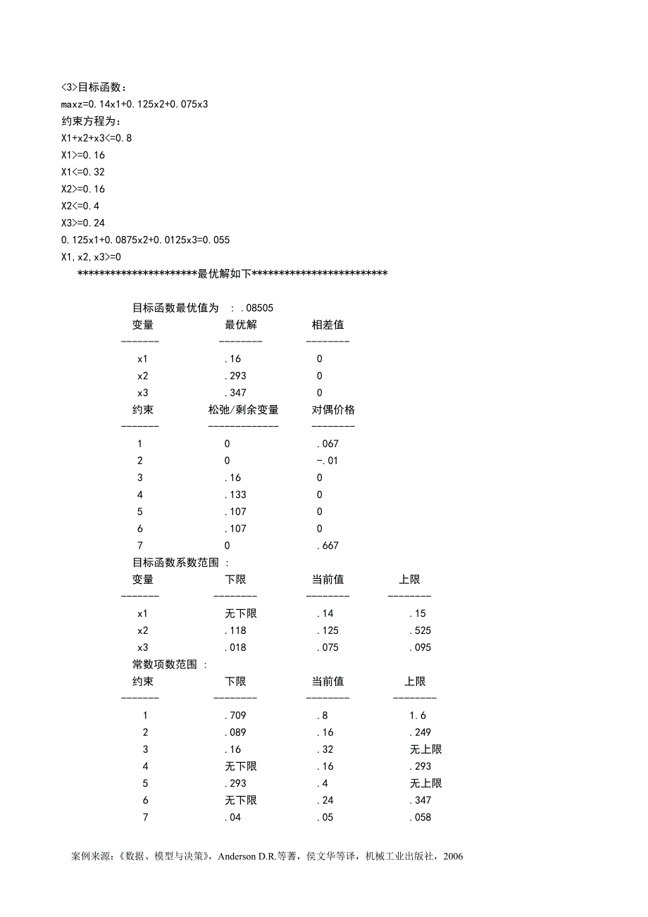 运筹学案例j.d.威廉姆斯公司投资策略_第4页