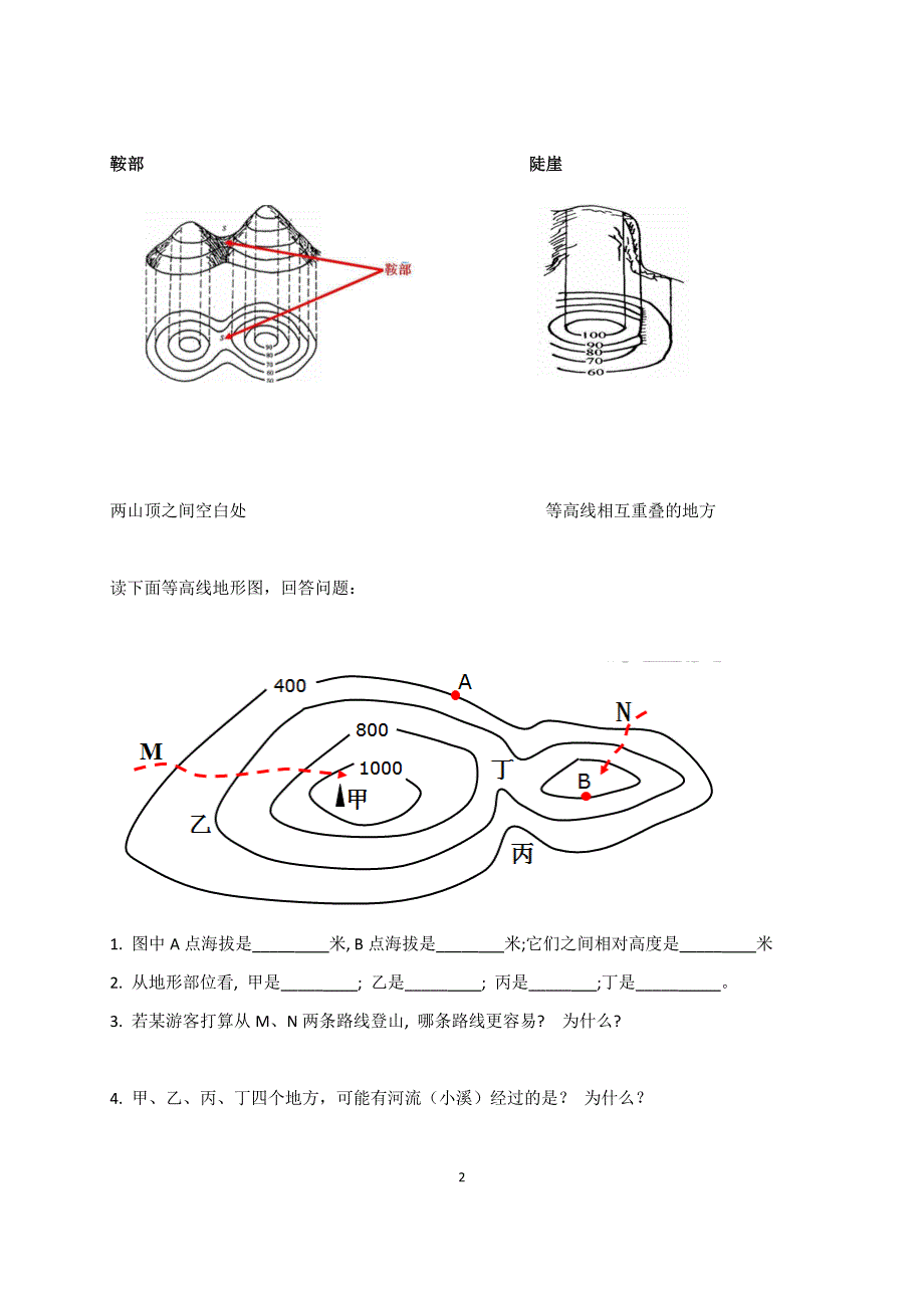 初中地理等高线等温线总结_第2页