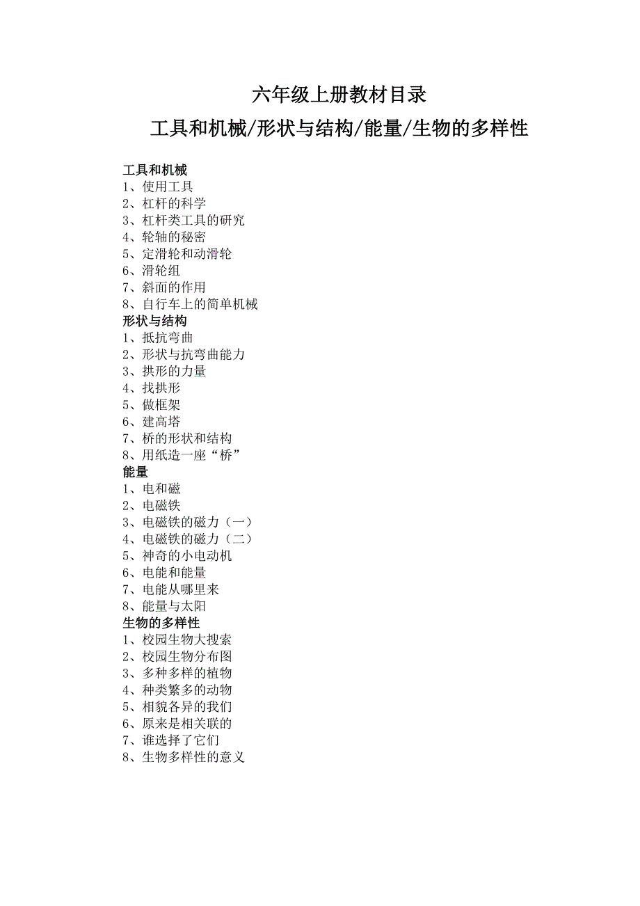 小学(六年级)科学上册课后练习题_第2页