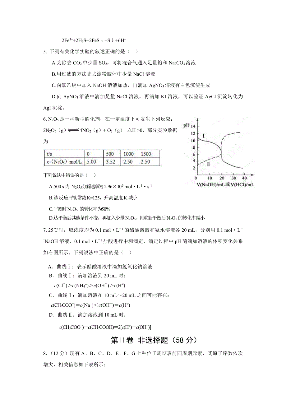 四川省重点中学2015届高三高考模拟试题化学_第2页