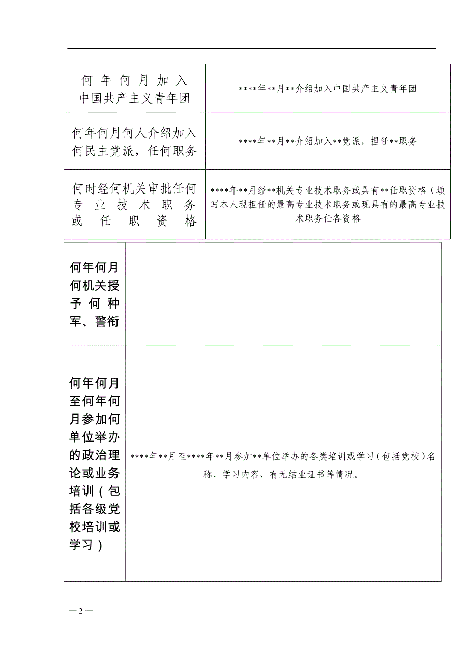 1999版干部履历表填写范本_第4页