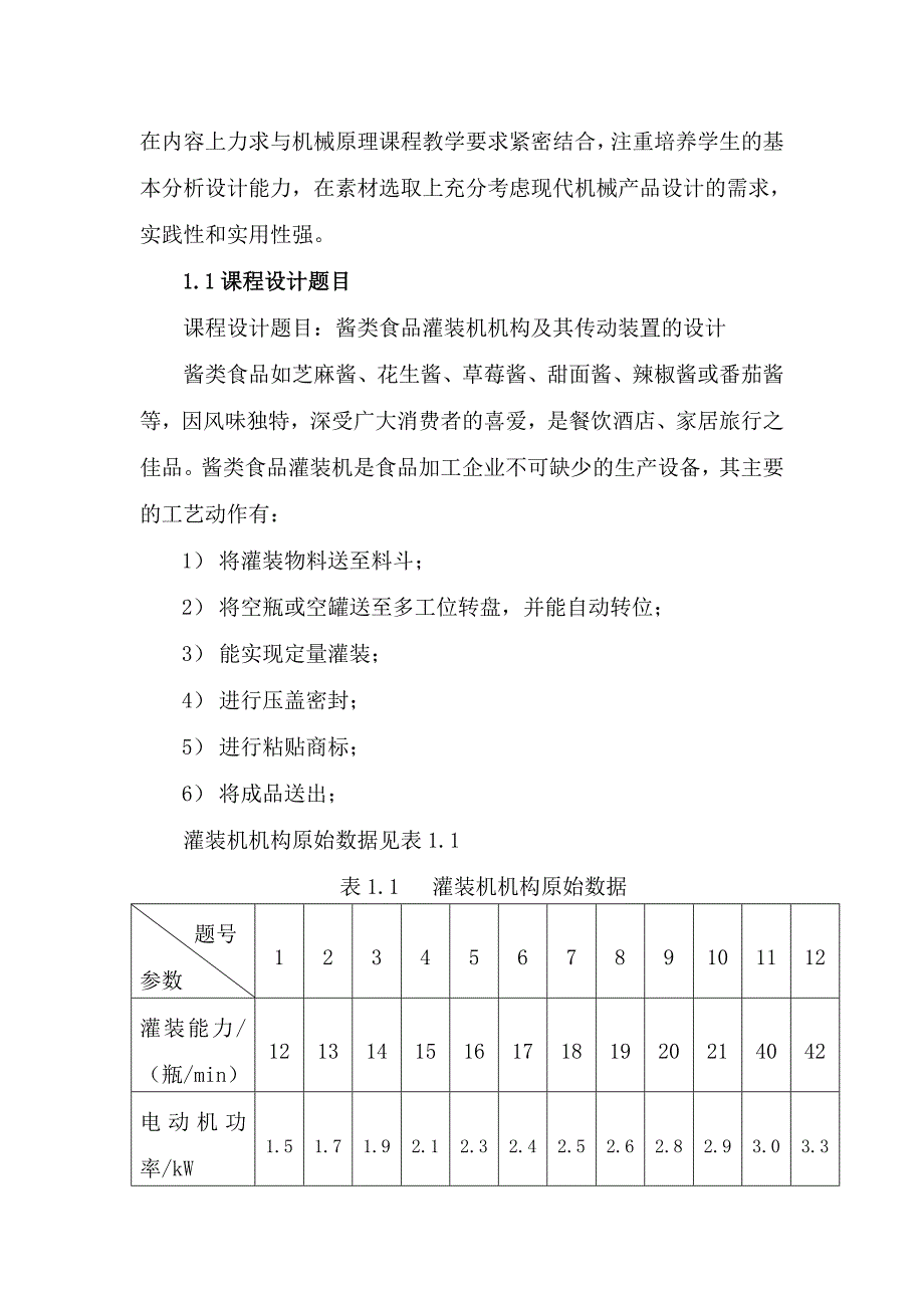 酱类食品灌装机机构课程设计说明书_第4页