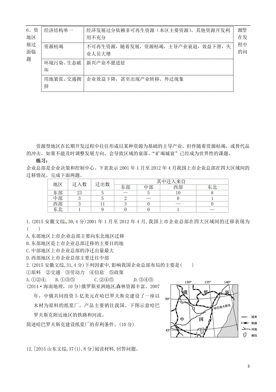 河北省临漳县第一中学高中地理 3.3 工业导学案_第3页