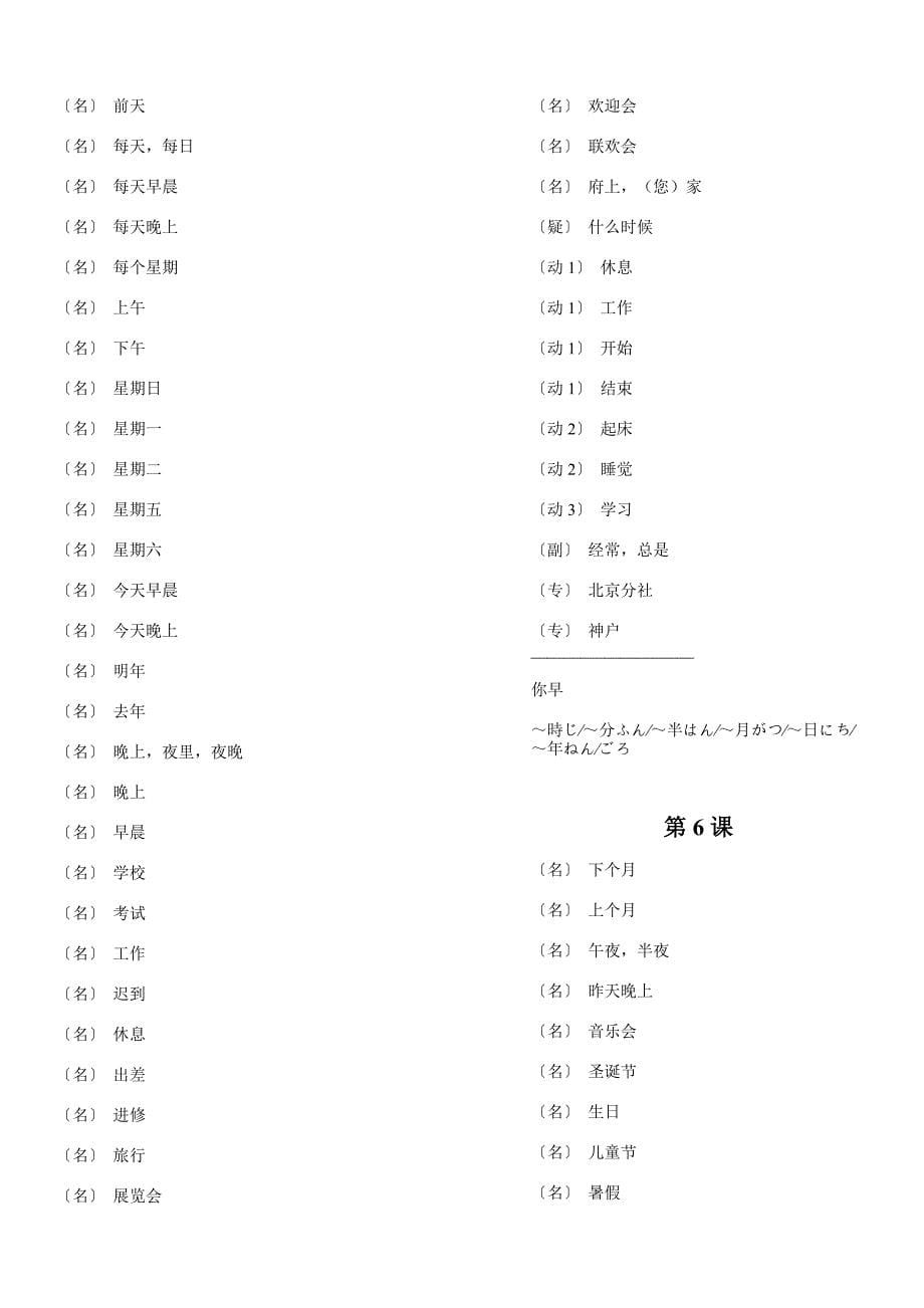 【默写版】新版标准日本语单词表_第5页