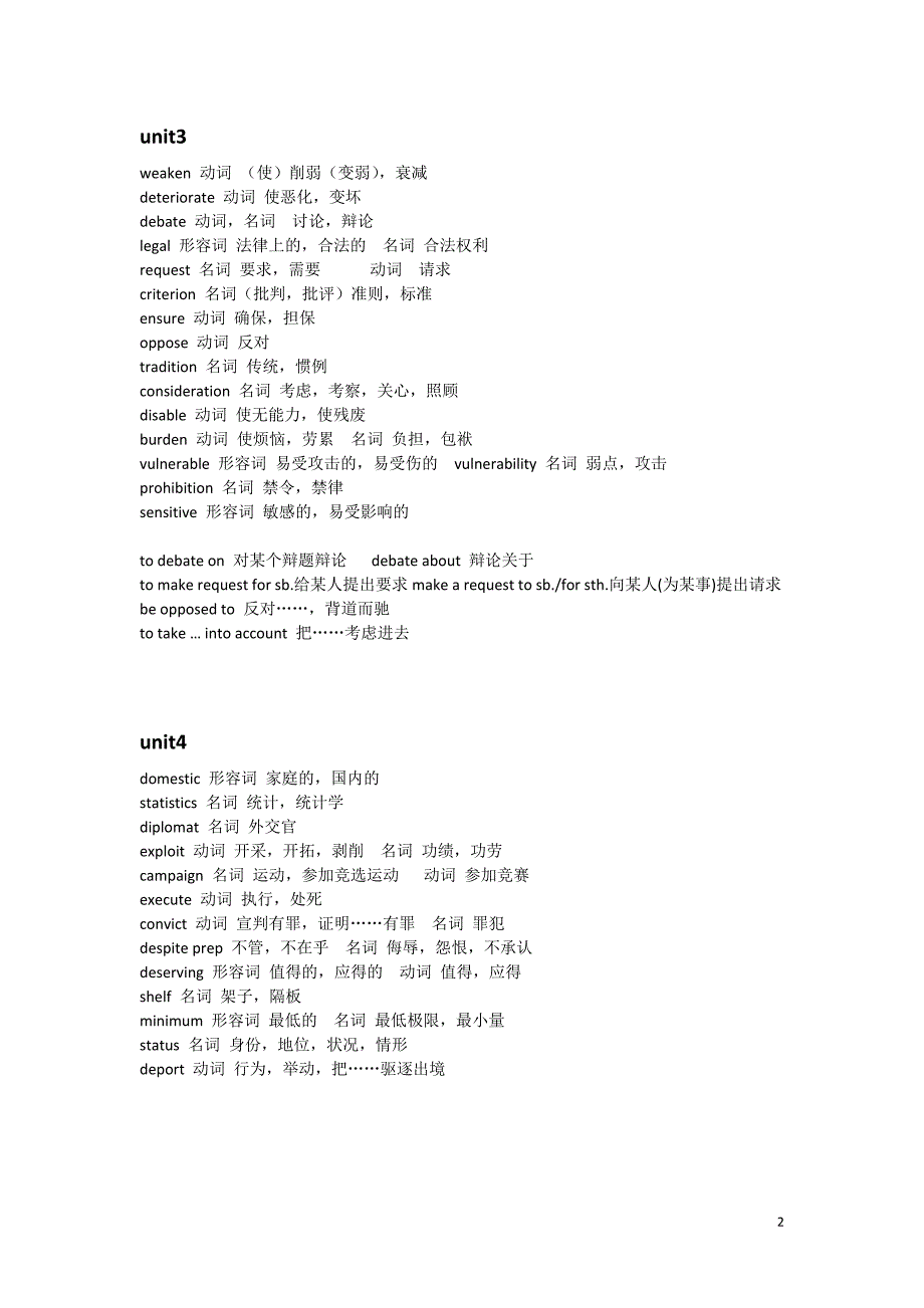 自考本科《英语二》-高频单词与词组-必会_第2页