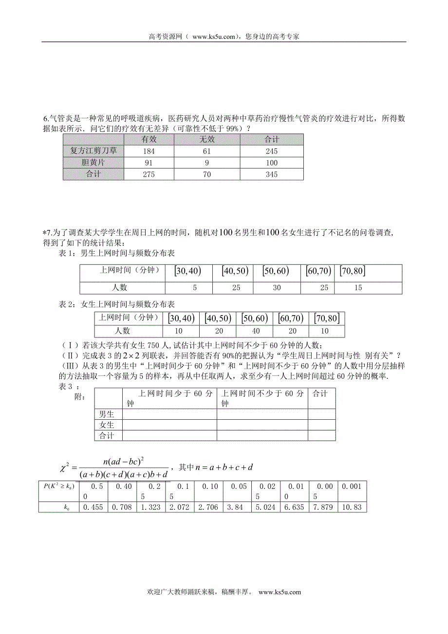 江西省宜春市高中数学（文）学案 ：独 立性检验（学生版） 选修1-2_第4页