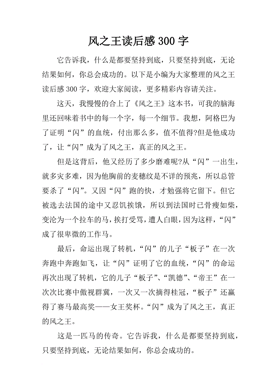 风之王读后感300字_第1页